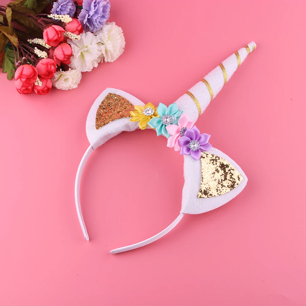 1PC Delicate Unicorn Hairband Girls Party Birthday Horn Unicorn Elastic