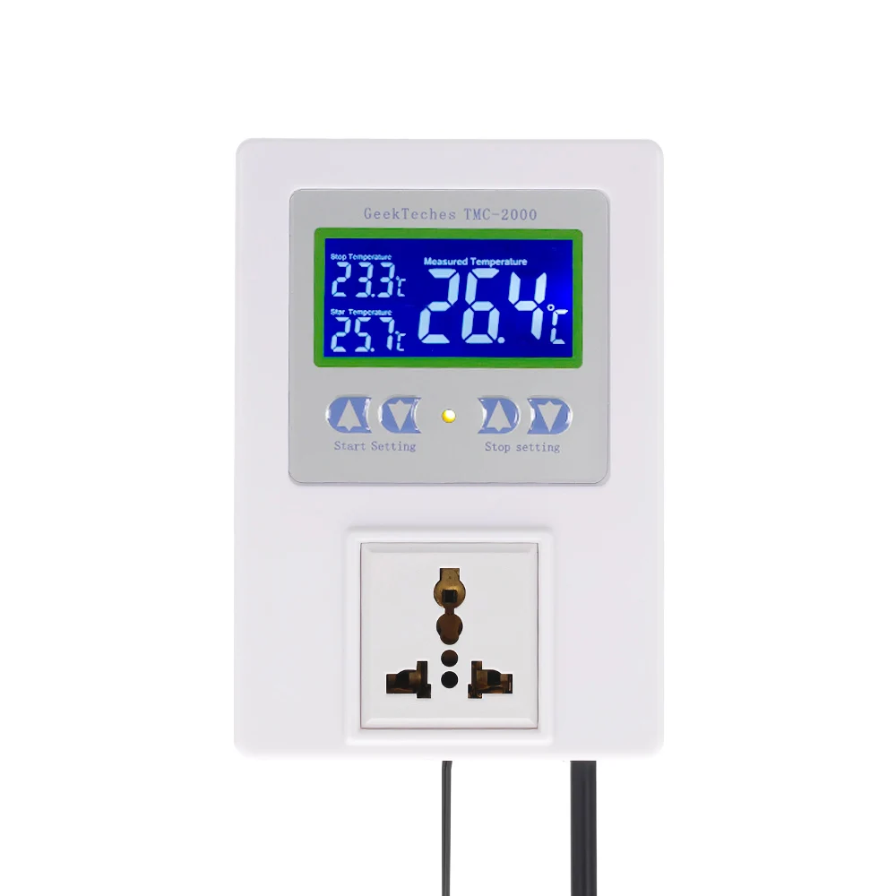

New Digital Intelligent Temperature Controller Pre-wired thermal regulator with Sensor Thermostat Heating Cooling Control Switch