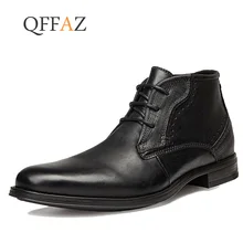 QFFAZ/размеры 39-45, мужские ботинки, демисезонные ботильоны, рабочие ботинки, мотоциклетные Мужские ботинки в стиле ретро из натуральной кожи