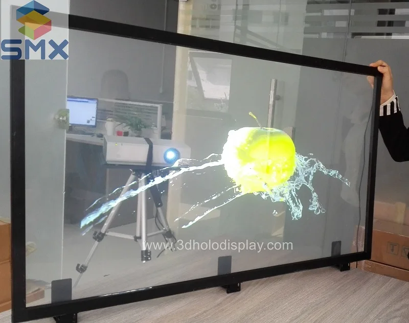 transparent holographic screen for window display rear projection