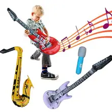 1 шт. надувной инструмент надувная гитара саксофонный микрофон радио музыка детские игрушки Воздушные шары часть украшения(случайный цвет
