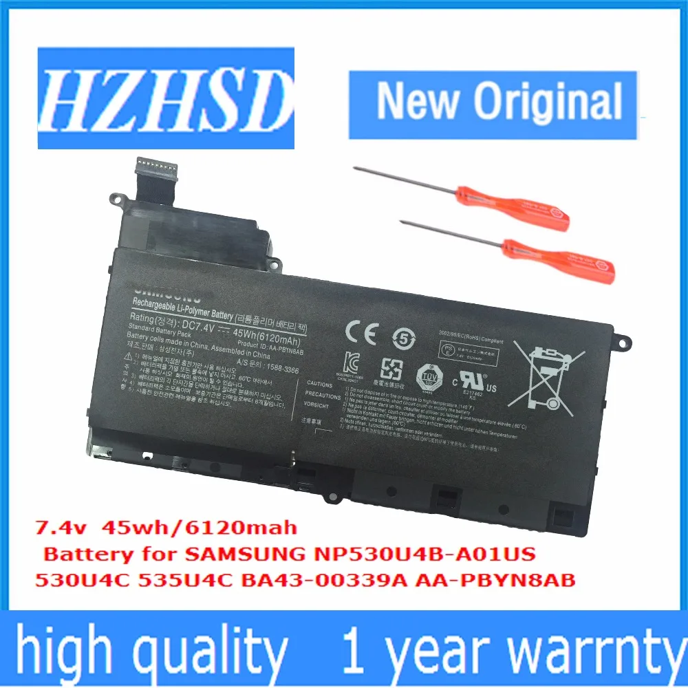7.4V 45WH New Original AA-PBYN8AB Laptop Battery For SAMSUNG NP530U4B-A01US 530U4C 535U4C BA43-00339A | Компьютеры и офис