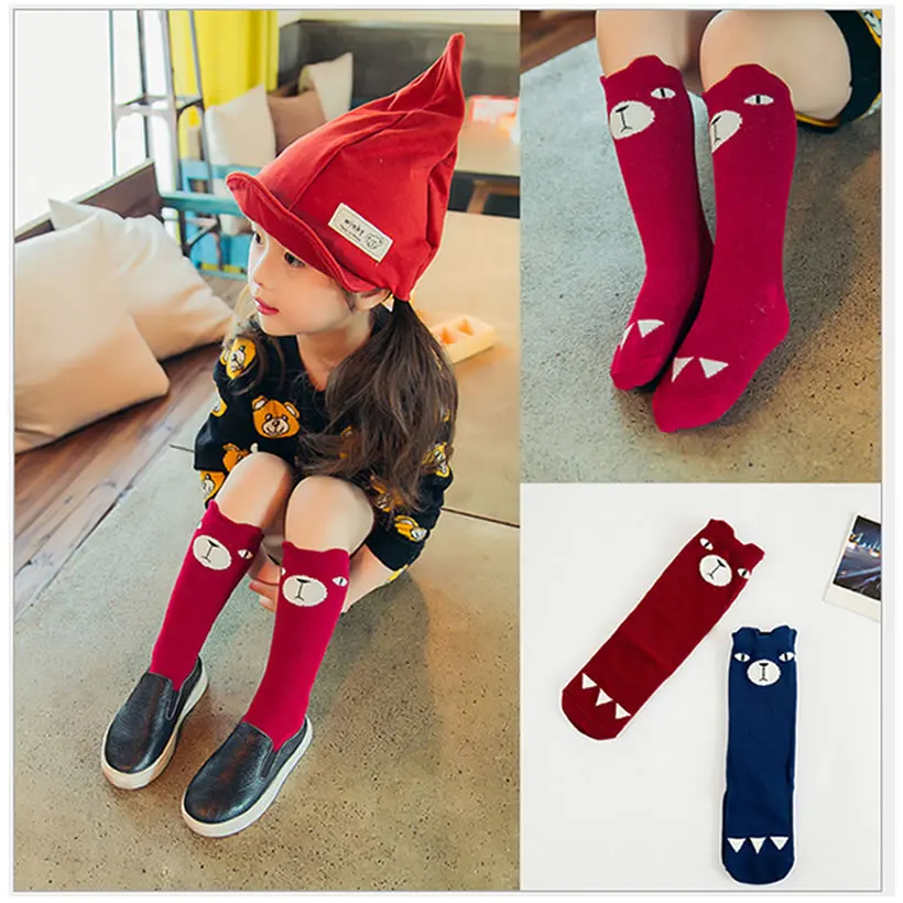 Fox Cotton Cute Character Knee Socks Kid Clothing unisex Toddler Boot Socks Cartoon Free Shipping Baby Girls leg warmer Socks 1