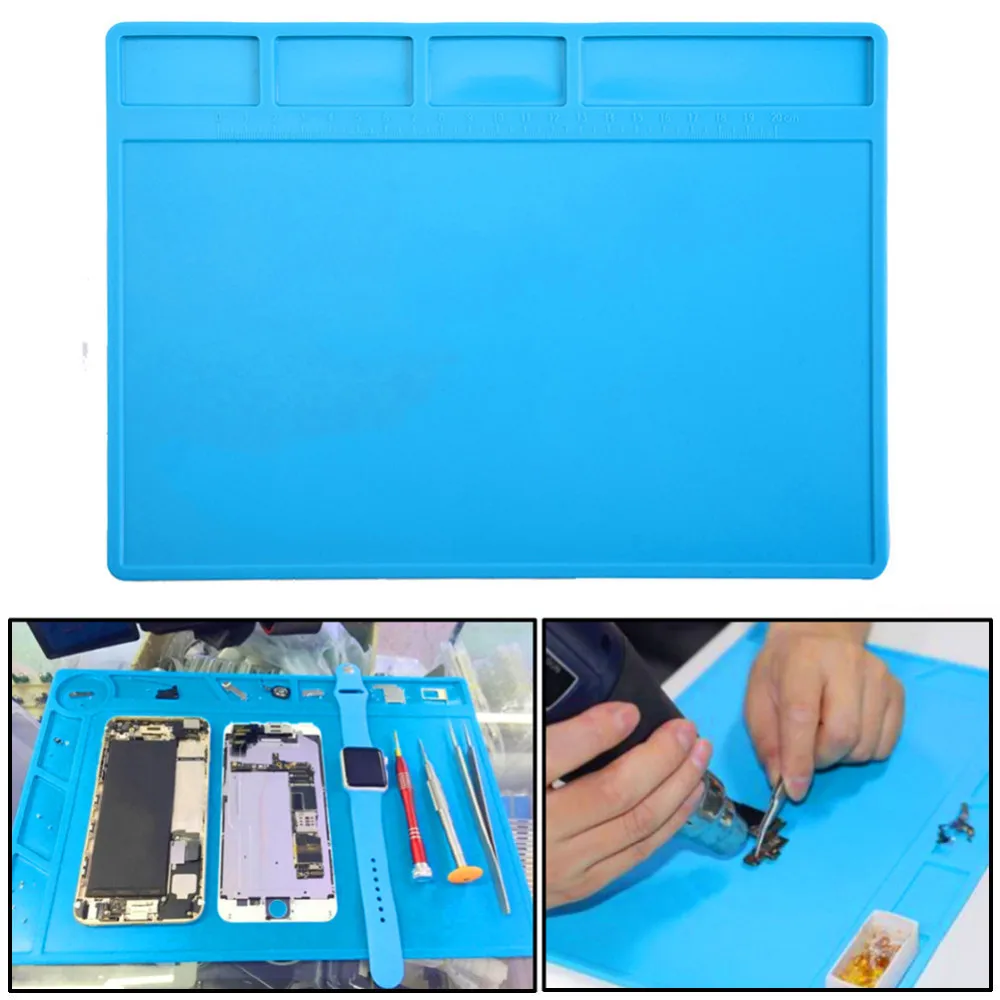 

1PCS 280mmX200mm Insulation Pad Heat-Resistant Silicon Soldering Mat Work Pad Desk Platform Solder Rework Repair Tool Station