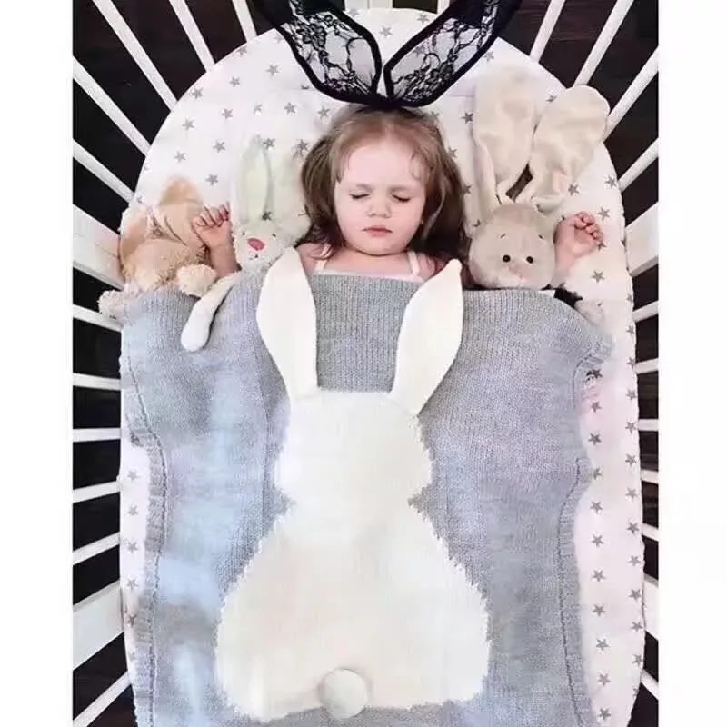 Детское одеяло, вязаное Пеленальное Одеяло для новорожденных, одеяла с кроликами, супер мягкое детское постельное белье, одеяло для кровати, дивана, корзины, коляски
