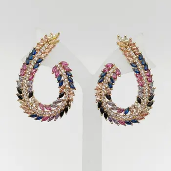 

colorful cubic zirconia earrings for women fashion earrings