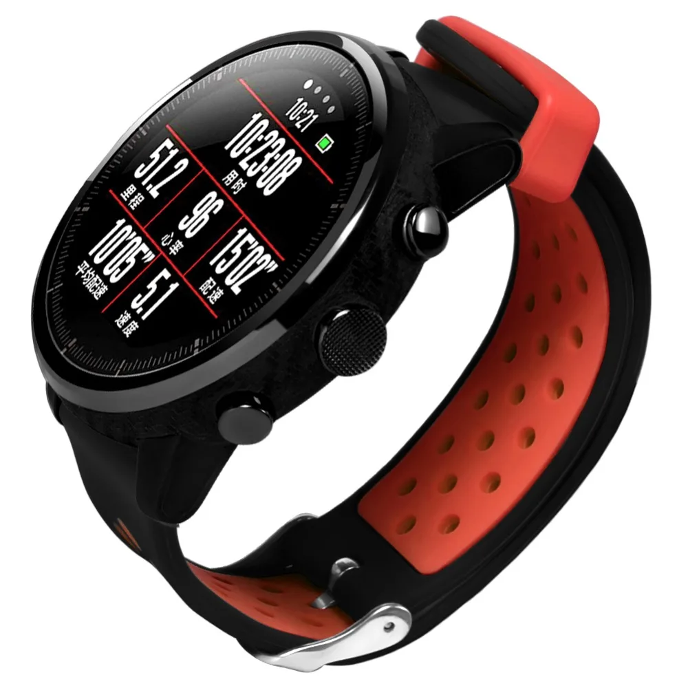 Силиконовый ремешок для Xiaomi Huami Amazfit Stratos/Pace замена Смарт-часы ремешок спортивный браслет для samsung Galaxy Watch 46 мм