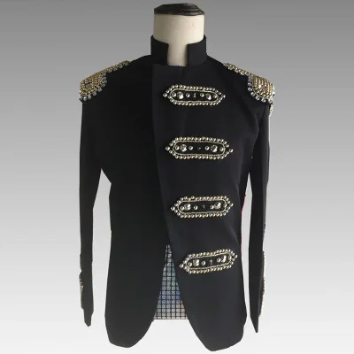

Steampunk Men Vintage Jackets Black Single Button Coats Casual long sleeve