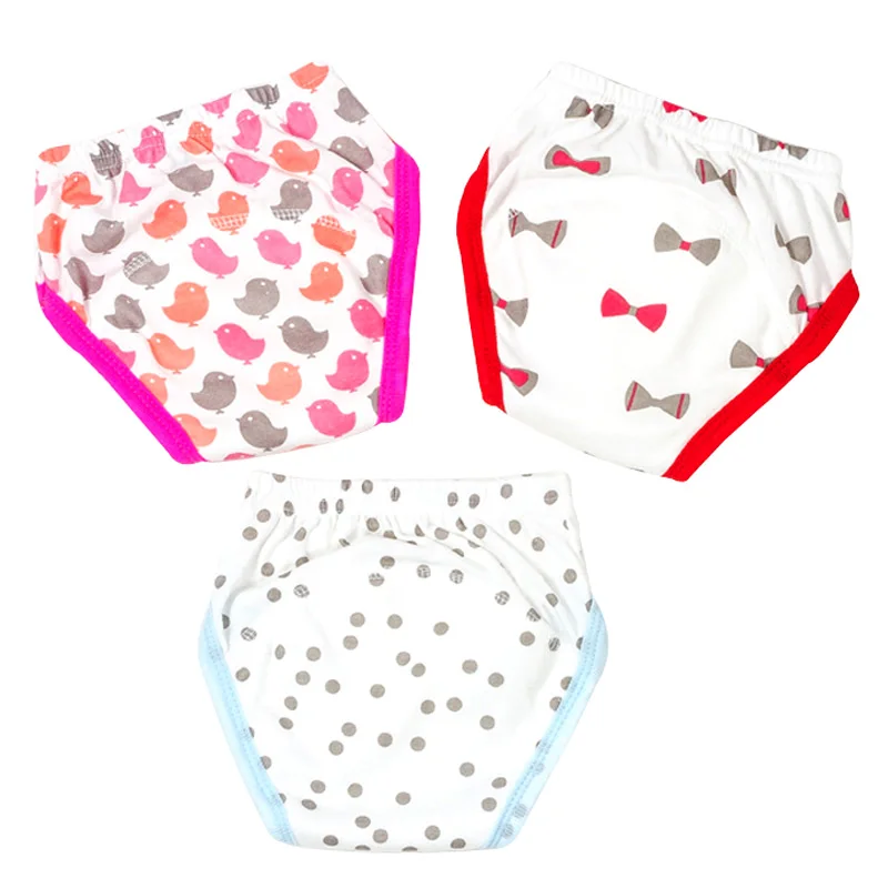 

3 Pcs/Lot Baby Potty Training Pants Boy Girl Cotton Underwear Nappies Diapers for Toddler Learning Panties Reusable Washable