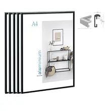 5 шт. пакет классический супер узкий алюминиевый А4 плакат рамка для подвешивания на стену/металлическая фоторамка сертификат рамка