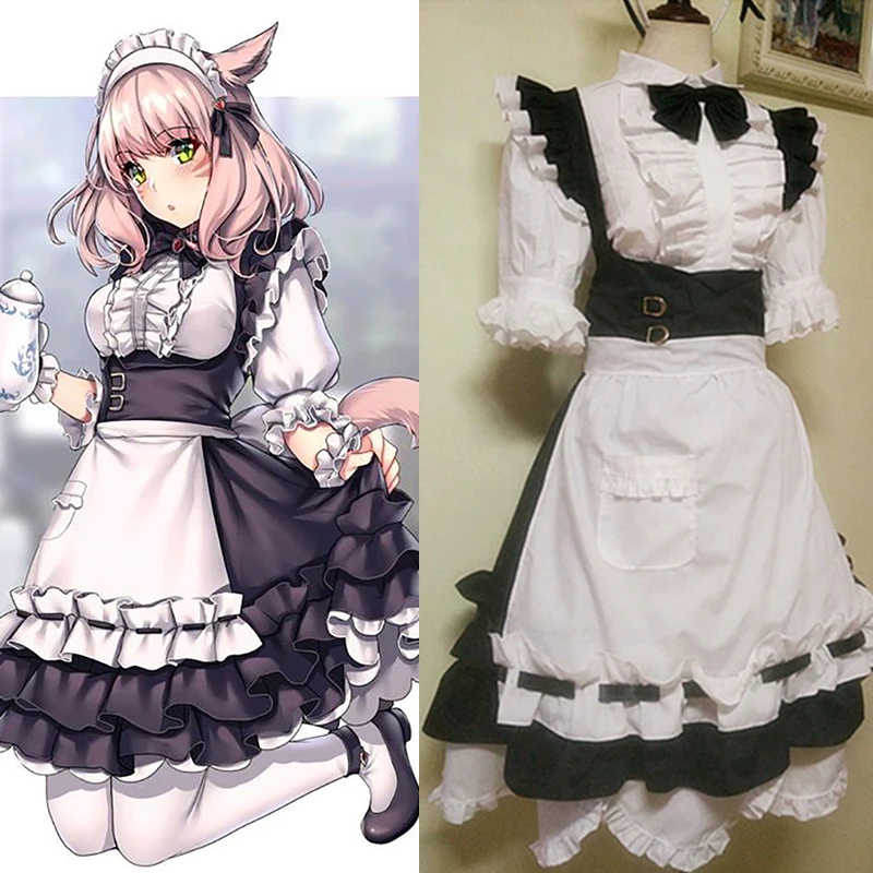 Game Final Fantasy XIV FF14 Miqo'te Cosplay Costume Halloween Christmas Carnival Sexy Dress Maid Servant Uniform Custom Made