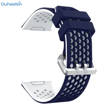 Ouhaobin ремешок для часов легкий вентилируемый силиконовый браслет перфорированный аксессуар спортивные повязки для Fitbit ионных ремешков Dec12