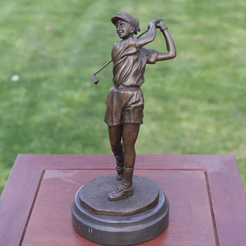 

Female golf sports series copper sculpture like copper crafts business gift Home Furnishing decoration decoration