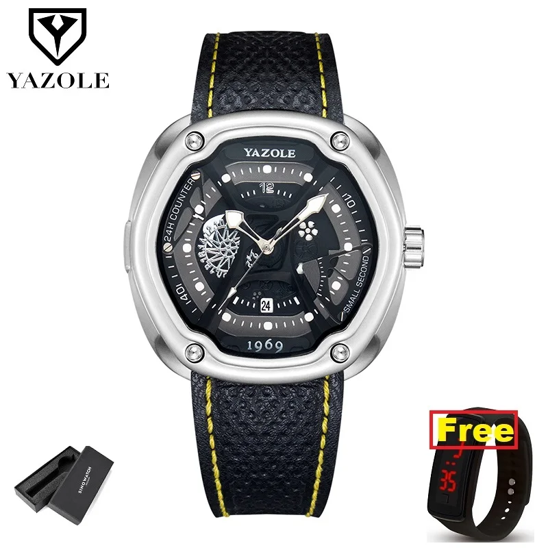 

YAZOLE Top Brand Mens Watches Luxury Watch Men Multi-function Dial Waterproof Luminous Male Clock Fashion Business Watches 2019