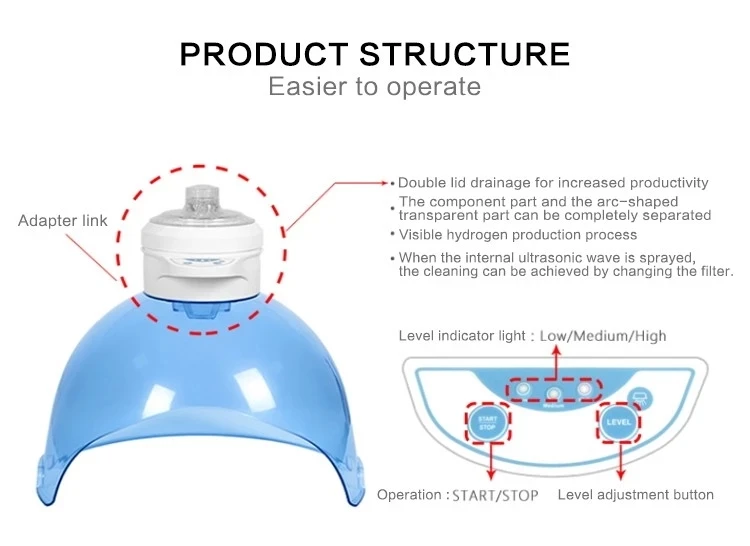 Корея Водородная вода кислородная струйная очистка косметический аппарат для лица с pdt светодиоды терапия