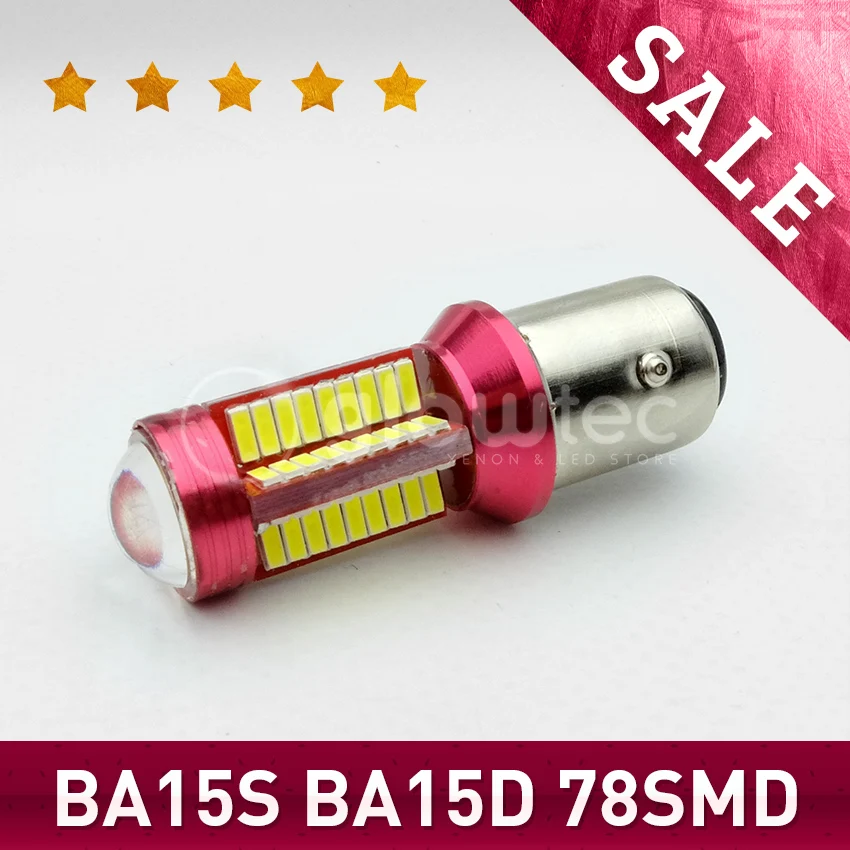 

1pc 1156 P21W BA15S BA15D 78SMD Chips LED Canbus No Error 78 smd Car LED Rear Reversing Tail Light Bulb GLOWTEC