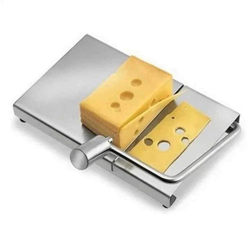 Cheese Slicer Stainless Steel Wire Cutter with Serving Board for Hard and Semi Hard Cheese Butter Kitchen Accessories Tools