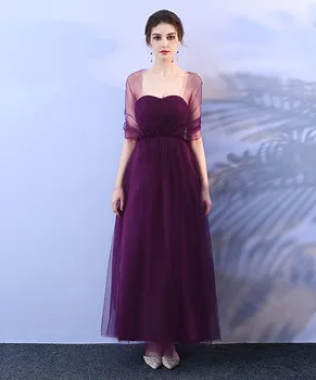

Wedding Party Dress Bridesmaid Dresses Grape Purple Colour Formal Dress Empire