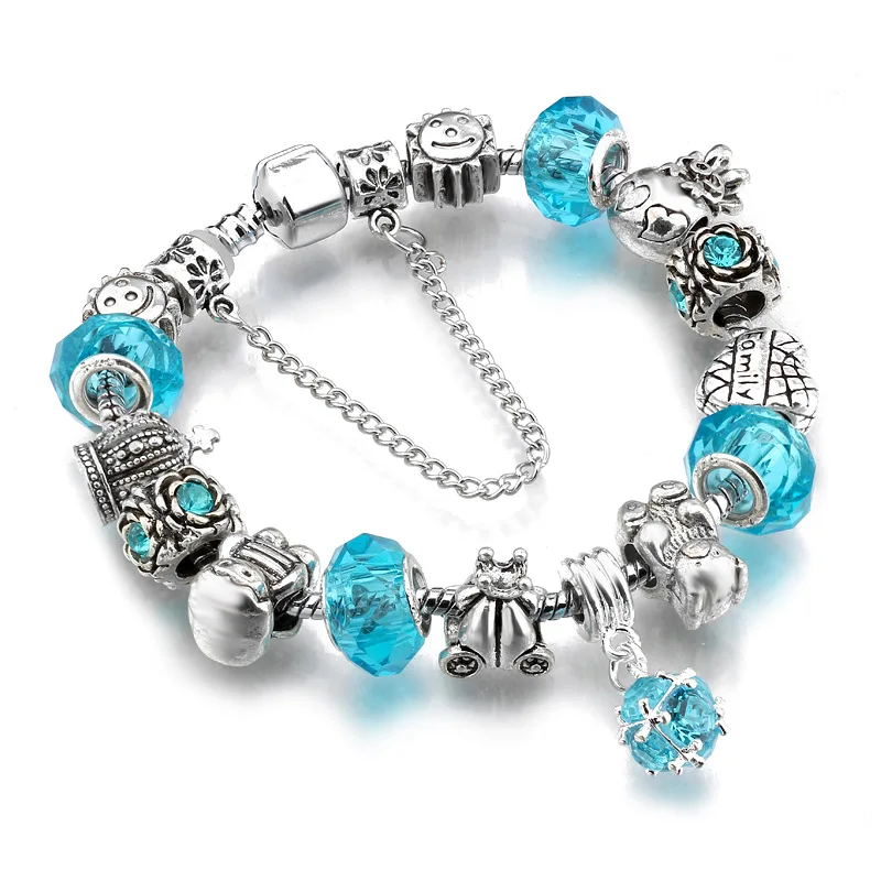 Couples Silver Charm pandora Bracelets for women With Exquisite Pendant