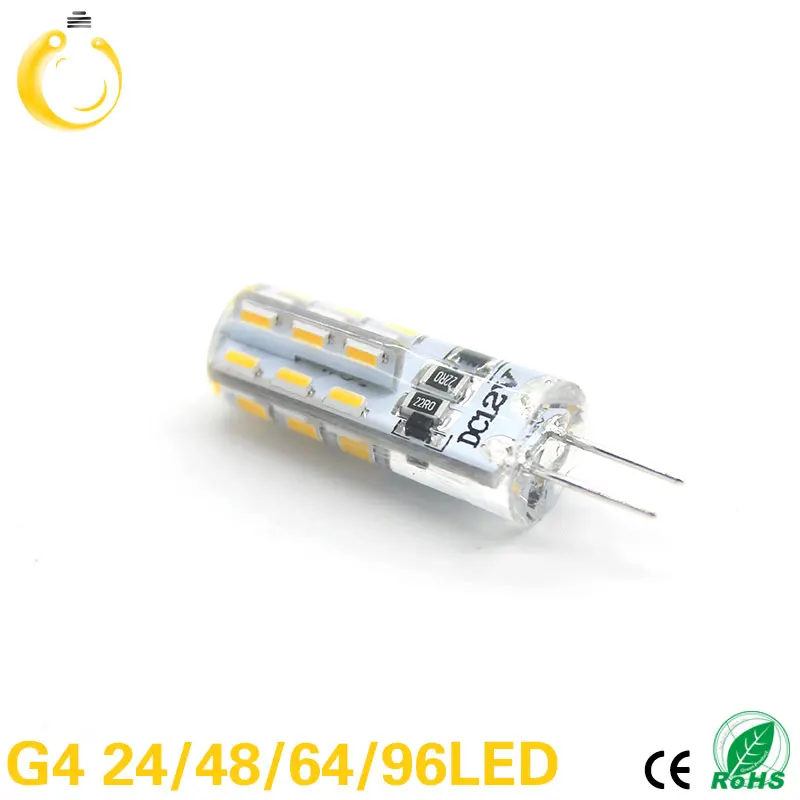 10 шт./лот DC12V AC220V G4 Светодиодная лампа SMD 3014 3 Вт 7 8 12 LED теплый белый светодиод 360