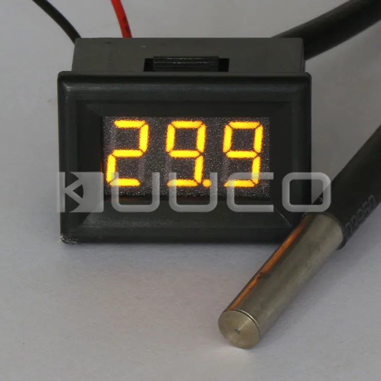 0.36" Yellow LED Digital Thermometer 55 125 Celsius Degree Temperature
