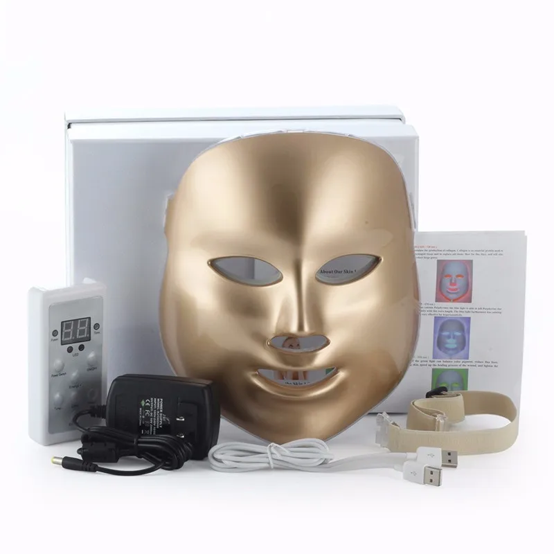 

LED Facial Mask 7 Color Light Therapy Mask Anti Wrinkle Acne Removal Face Skin Rejuvenation Skin Care Beauty Mask+ Facial Serum
