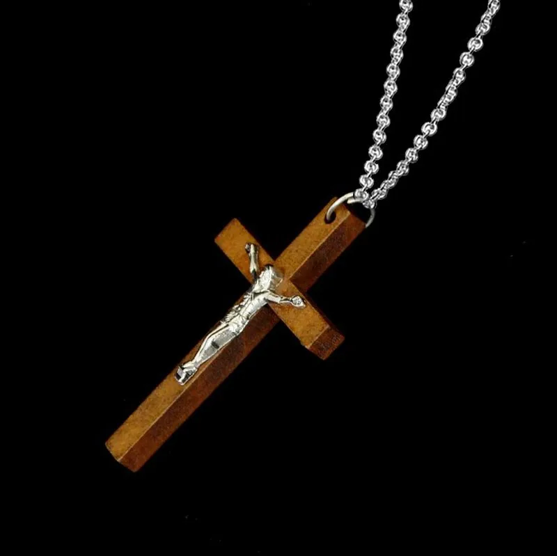 Модные католические украшения, деревянный крест, очаровательное колье, ожерелье для женщин, подвеска в виде Иисуса для женщин, подарок, ювелирные изделия