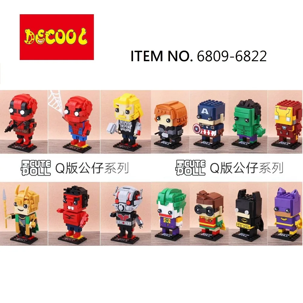 

Compatible with legoed Decool marvel brickheadz SuperHeroes Avengers batman Deadpool Hulk Toys Building blocks for minifigure
