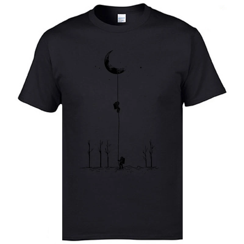 ReachMoonblack All Cotton Tees for Men cosie T-shirts comfortable Coupons Crewneck Tee Shirts Short Sleeve Wholesale ReachMoonblack black