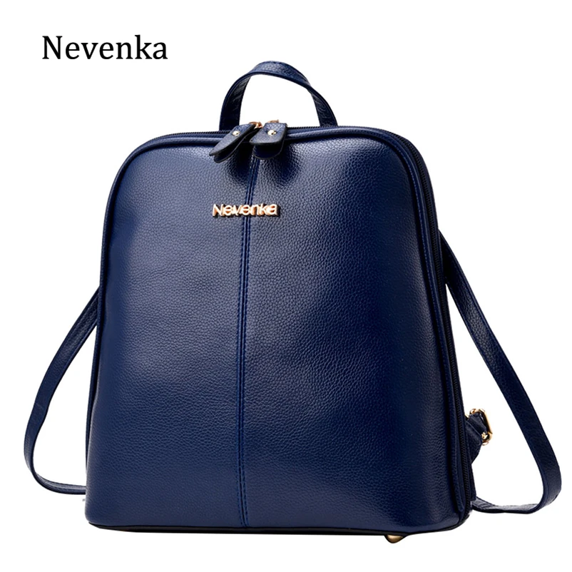 

Nevenka Women Leather Backpack Female Navy Blue Backpacks for Girls Mini Backpack for Teenagers Satchels Girls School Bags 2018