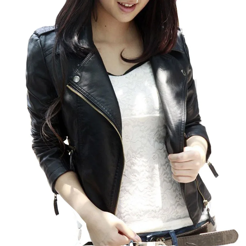 Anime girl in leather jacket