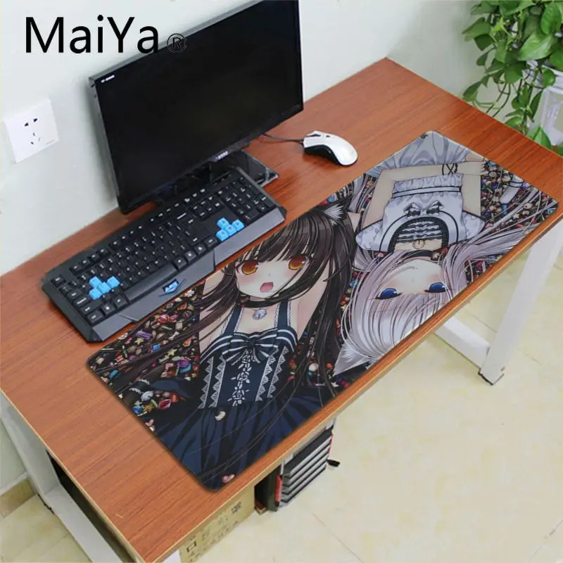 Maiya Hot ACG анимационная игра милые девушки Chocola Nekopara игровой коврик для мыши Настольный коврик большой коврик для мыши клавиатуры коврик - Цвет: Lock Edge 40X90cm