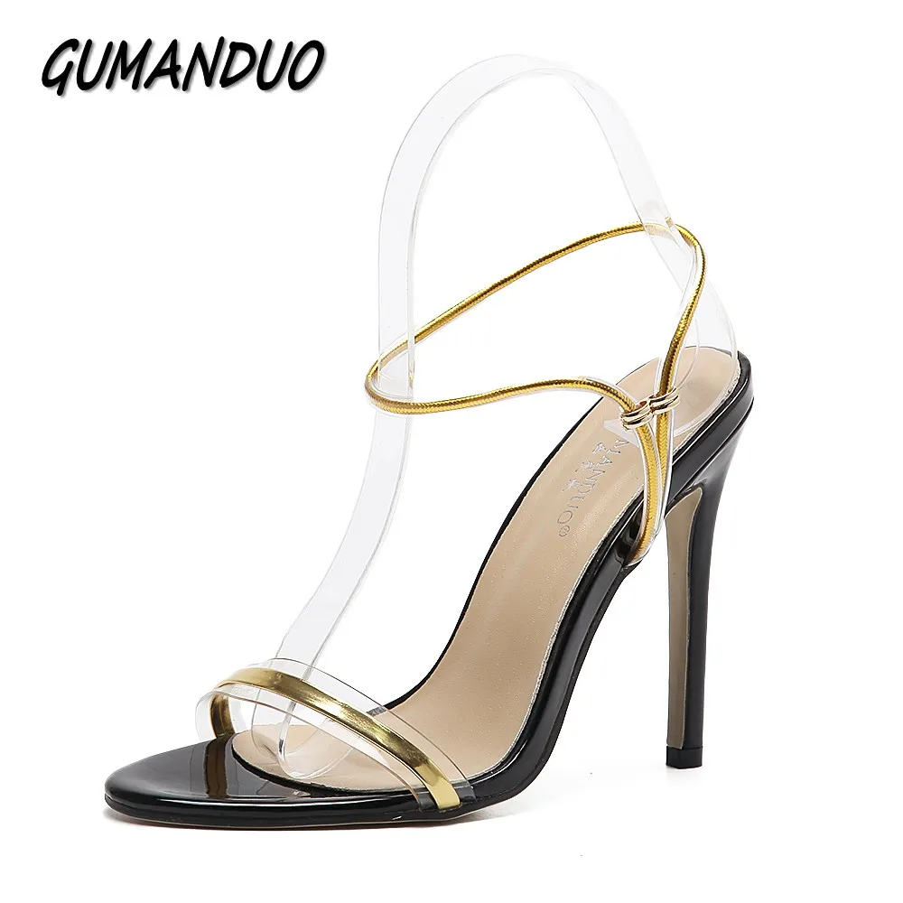

GUMANDUO summer new star women's high heels sandals shoes woman pumps Simple sexy girls ladies strapped stilettos size 35-40