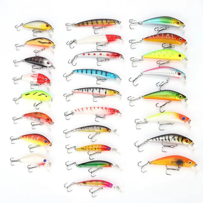 

26 pcs Minnow Fishing Lures Artificial Hard Baits Lifelike Swimbait Pesca Sea Wobbler Crankbait Baits Fishing Tackle Accessories