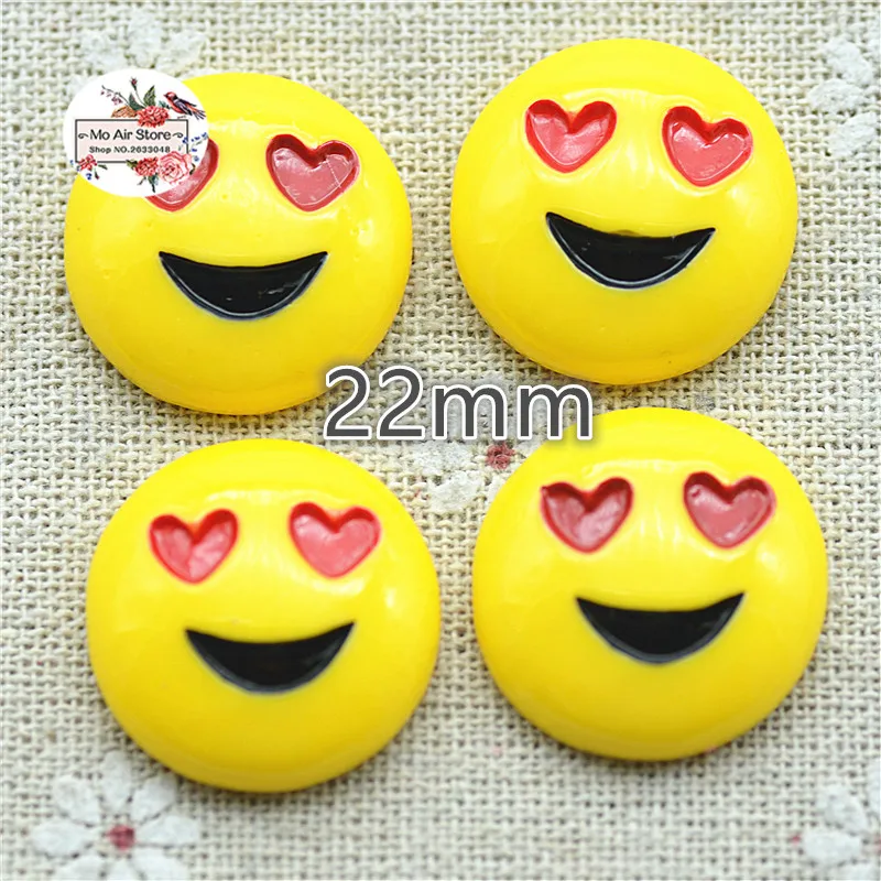 

10pcs resin smiley face Resin Flat back Cabochon Art Supply Decoration Charm Craft DIY 22mm