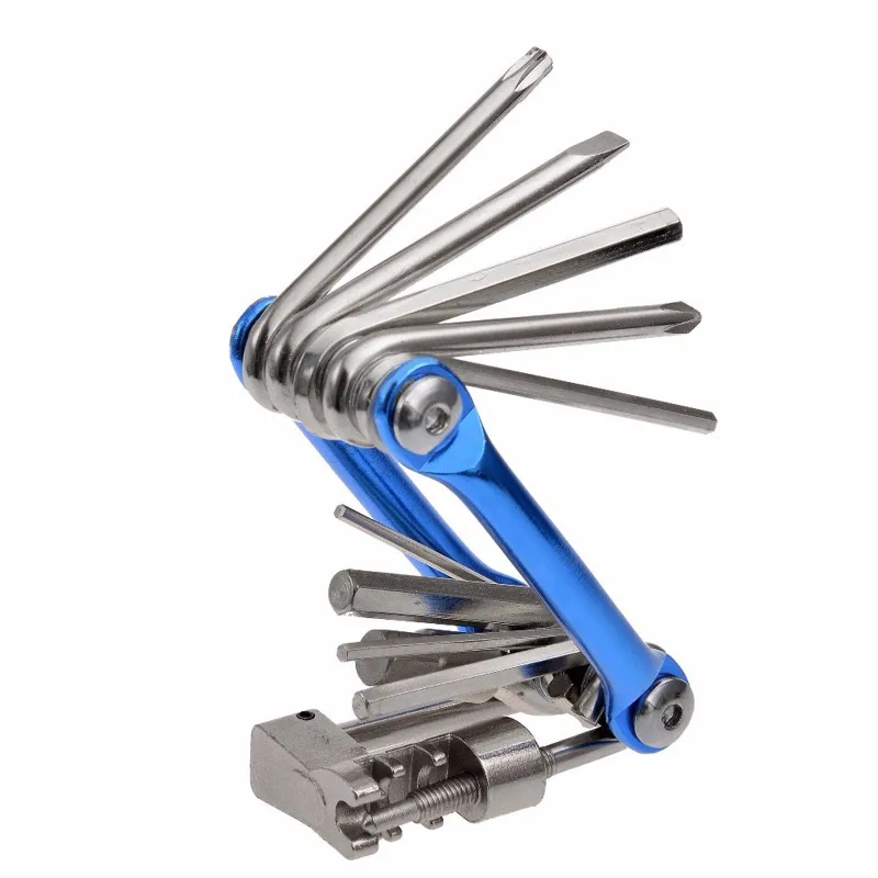 22Hot ROCKBROS High Hardness Premium Alloy Bicycle Pocket Repair Tools 11 in 1 Set Folding Mini Multifunction Cycling Bike Tools