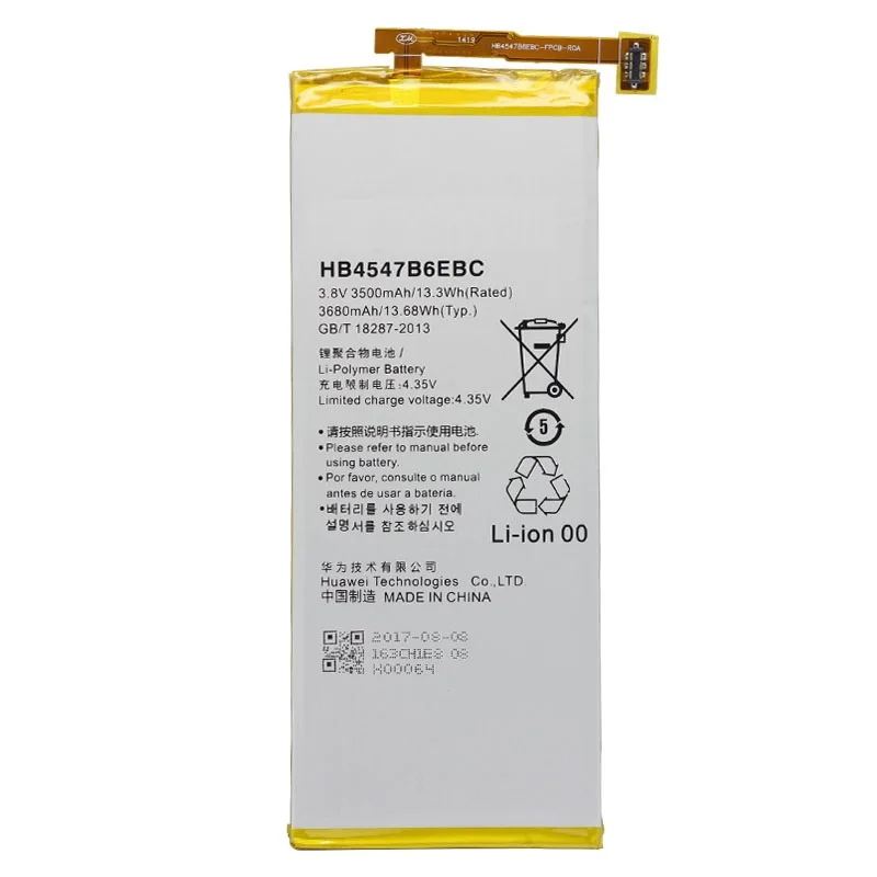 Сменный аккумулятор для телефона HB4547B6EBC Huawei Honor 6 Plus PE-TL20 PE-TL10 PE-CL00 3500 мАч |