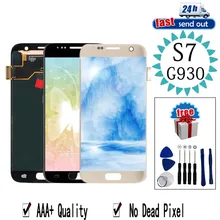 AMOLED LCD untuk Samsung Galaxy S7 G930A LCD Display G930 G930F Layar Sentuh Diuji Rakitan Digitizer