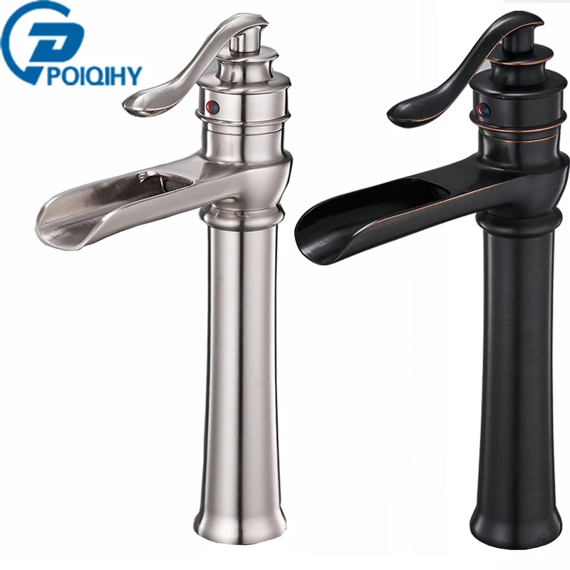 

Bathroom Basin Faucet Wash Tap Single Handle Vanity Sink Mixer Taps Brass Deck Mounted Tap Brushed Nickel& Black Finish