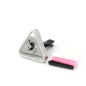 

Angel Triangle Air Freshener Magnet Diffuser Vent Clip 316L Stainless Steel Aromatherapy Lockets Essential Oil Car Diffuser