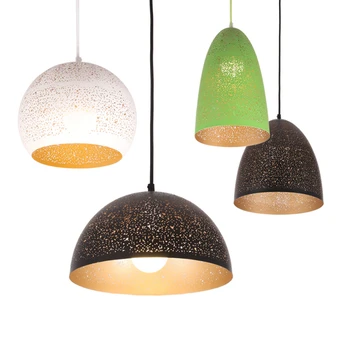 

Modern simple LED Pendant light Shadow-Casting Lighting lampshade hanglamp E27 lamp holder nodric black green droplight 5W lamp