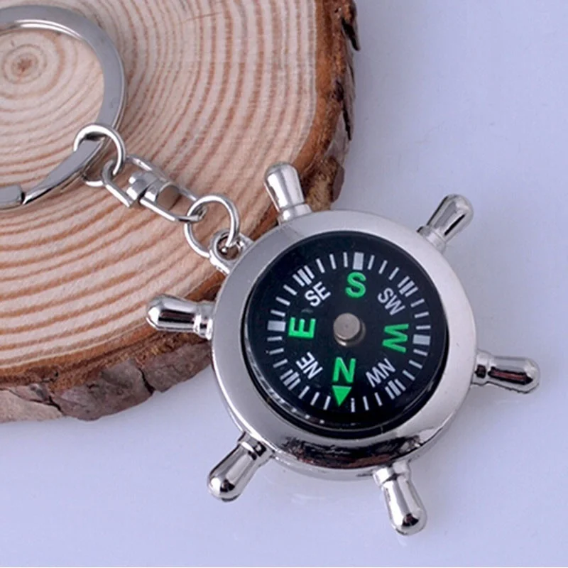 

Hot Fashing 1Pcs Unisex Fashion Compass Metal Car Keyring Keychain Key Chain Ring Keyfob litter Gift