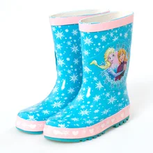 Новинка года; Нескользящие непромокаемые сапоги принцессы Эльзы и снежинок для девочек; детская Милая водонепроницаемая обувь с героями мультфильмов
