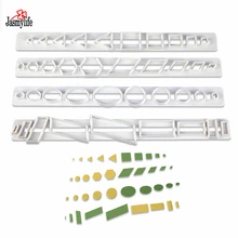 Essential формы tappits 4 шт./компл. Геометрия печенья Пластик Sugarcraft Помады Торт тиснением плесень DIY инструменты торт украшения