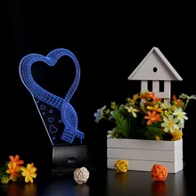 USB Красочный ночник 3D светодиодный светильник любящее сердце Красочный ночник для свадьбы деко инновационный Рождественский подарок