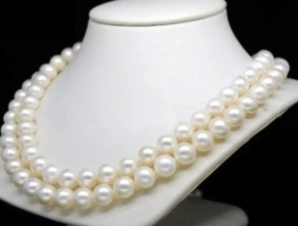 

FREE SHIPPING HOT sell new Style >>>>>32"9-10MM NATURAL south sea white pearl necklace AAAA+