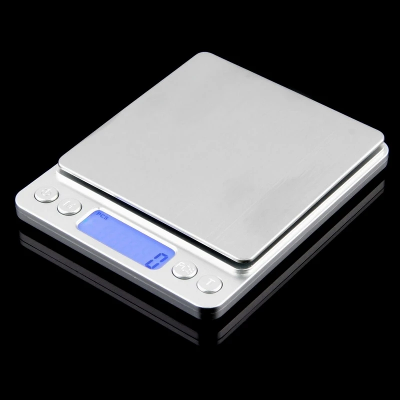 

Electronic Kitchen Scales Digital Food Scale Stainless Steel High Precision Household 2kg 0.1g Platform Weighing LCD Measuring