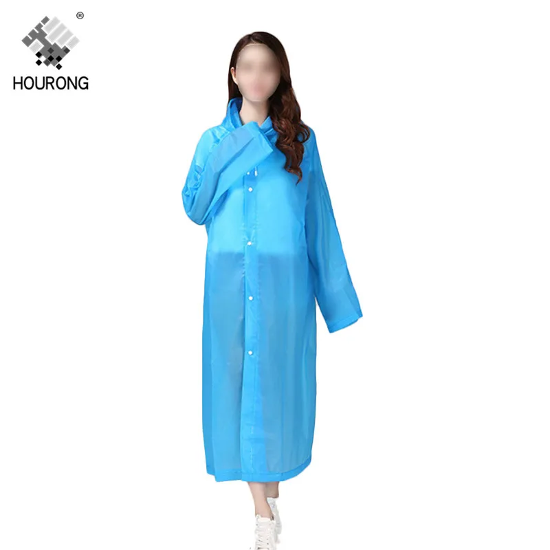 Модный дождевик EVA для взрослых, для женщин и мужчин, водонепроницаемый дождевик, прозрачный, на открытом воздухе, для путешествий, кемпинга, рыбалки, дождевик, костюм - Цвет: blue