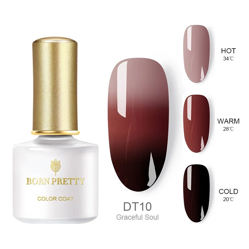 BORN PRETTY, 3 цвета, термальный Гель-лак для ногтей, 6 мл, меняющий температуру, отмачиваемый УФ-гель, маникюрный лак для ногтей - Цвет: BP-DT10 6ml