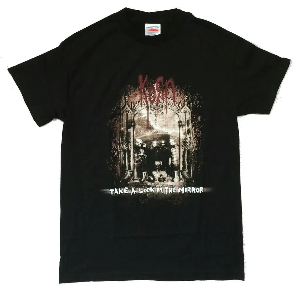 

Korn Take A Look In The Mirror Band Pic Black T Shirt New Official